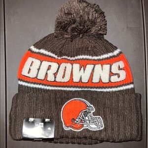 New Era NFL Cleveland Browns Beanie Pom, Brown/Orange, One Size
